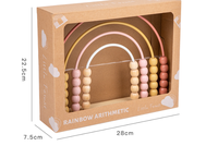 Jouet d'abacus en bois Montessori pour enfants, abacus en bois pastel arc-en-ciel pour tout-petits