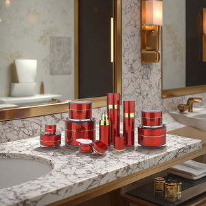 Envases Cosméticos de Plástico de Lujo, Frascos Vacíos para Limpiador Facial, Color Negro y Dorado, para Rango de 5g-200g, Material PMMA, Tapa Blanca, 250g - Product Image 4