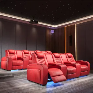 Modisches rotes ledersofa hersteller aus foshan heimkino elektrischer liegesitz sofa-set