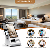Kiosque d'auto-enregistrement intelligent Estar pour hôtel avec lecteur de code QR, système de paiement et écran tactile pour l'enregistrement des clients