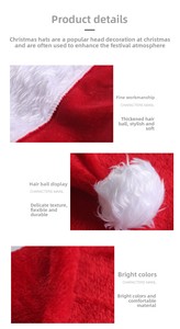 Qiaochi Nouveautés transfrontalières Décorations <span class=keywords><strong>de</strong></span> Noël Bonnet <span class=keywords><strong>de</strong></span> Père Noël en peluche lumineux à LED Style européen <span class=keywords><strong>et</strong></span> américain Modèle universel Noël - Product Image 6