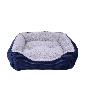 Cama de luxo personalizada para animais de estimação, cama macia para cães, sofá-cama retangular grande dupla face respirável para cães e gatos
