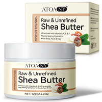 ATOANY Lotion-Crème Hydratante Intense au Beurre de Karité Bio Antioxydant, Beurre Corporel de Karité Fouetté Non Raffiné