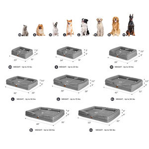 Werksseitig maßgefertigtes, hochwertiges, atmungsaktives und orthopädisches Hundebett aus grauem Chenille mit kühlender Haustiermatte aus <span class=keywords><strong>Memory</strong></span>-Schaum, rechteckiges Bett im Großhandel - Product Image 3