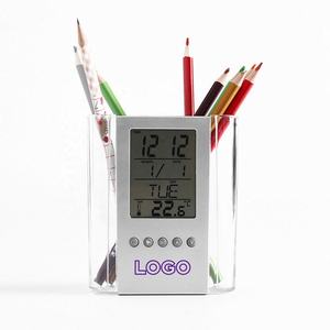 ที่เก็บปากกาโปร่งใสอเนกประสงค์โลโก้กำหนดเองที่เก็บบนโต๊ะแบบนาฬิกา - Product Image 2