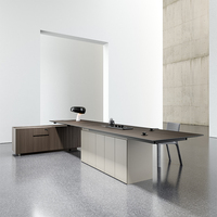 Bureau de direction en bois en forme de L, moderne et luxueux, mobilier de bureau pour PDG, bureau de patron moderne