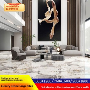 Carreaux de sol en porcelaine effet pierre de luxe Guangdong Foshan 600x1200 haut de gamme, veinés or, pour villas et salons, antidérapants - Product Image 2