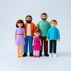 Set di Personaggi per Casa delle Bambole, Famiglia Dolce, <span class=keywords><strong>Action</strong></span> Figure, Personaggi di Famiglia e Amici - Product Image 6