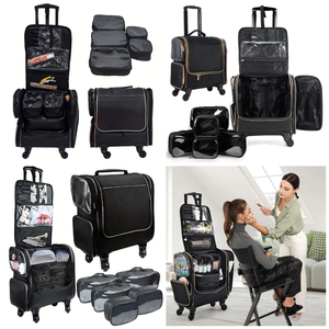 Valigia Trolley Professionale Morbida ed Ecologica di Grande Capacità per Trucco e Cosmetici, Ideale per Parrucchieri, Artisti e Viaggi in Salone - Product Image 3