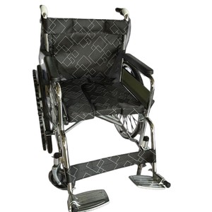 Fauteuil roulant manuel en acier inoxydable pliable avec freins pour usage domestique et extérieur - Product Image 3
