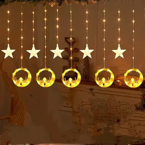 <span class=keywords><strong>Guirlande</strong></span> LED 3M Peinte en Usine, Lumières Islamiques en Forme de Lune et d'Étoile pour l'Aïd Moubarak, Ramadan, Noël, Mur, Fenêtre, Rideau - Product Image 5