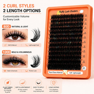 Ensemble de <span class=keywords><strong>faux</strong></span> <span class=keywords><strong>cils</strong></span> en fibres synthétiques 60D100D5D, fibres chimiques noires, légères, durables, imperméables, pour DIY, <span class=keywords><strong>cils</strong></span> segmentés, 12 - Product Image 4