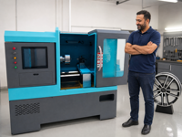 Tour horizontal AZURE pour réparation de jantes en alliage, centre de tournage 220V/380V avec haute précision automatique, prix compétitif
