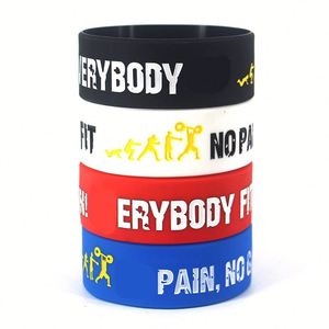 Bracelet de sport personnalisé en silicone élargi lumineux avec logo sérigraphié en caoutchouc personnalisé - Product Image 1