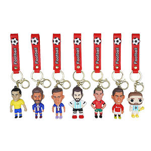 Toptan Dünya Kupası Maskot Anahtarlık Futbol Yıldızı Oyuncu Figürü Kolye Pençe Makinesi Hediyesi Salah Neymar Futbol Taraftarı Anahtarlığı - Product Image 1