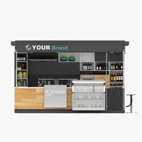Warung kopi desain 3D Bar kopi luar ruangan truk toko teh gelembung