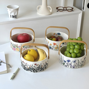 Corbeille à fruits florale et botanique haut de gamme de luxe léger, plateau de présentation pour le salon, le thé de l'après-midi, les collations et les douceurs, souvenir - Product Image 1