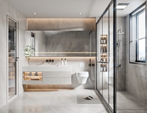 Nouvelle armoire de salle de bain en acier moderne, stable structurellement, de luxe, pour le rangement - Product Image 6