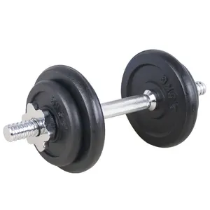 Gym Training Bodybuilding Cast Iron Adjustable 10KG Black Painting Dumbbell Set