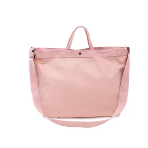 Benutzer definierte große Schulter tasche Frauen Polyester Pink Faltbare wasserdichte Gym Sport Travel Duffel Bags