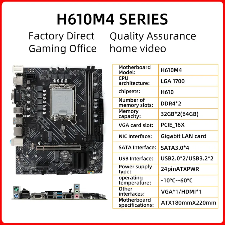 Tecmiyo H610 Motherboard Chipsatz Motherboard H110 Lga1156 1150 H 610 Mainboard
