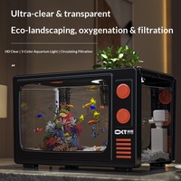 Aquarium 2026 en matériau de qualité avec filtre 3-en-1 et éclairage LED - 2 tailles, 2 couleurs - Kits Luxe et Basique pour Salon et Bureau