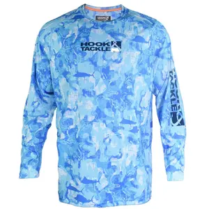 T-shirt de Camouflage bleu léger personnalisable pour la chasse et la pêche