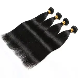 Schwarze 12a-Grad-Verlängerungen Haargewebe Pelo humano 100% natürliche glatte Haarbündel Kutikuläre individuelle Verpackung