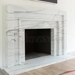 Natürliche Carrara weißen Marmor Kamin Stil Stein moderne Innen Marmor Kamin Verkleidung