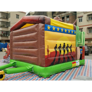6X4.5 Mét Thương Mại Lớp Trẻ Em Cowboy Inflatable <span class=keywords><strong>Bouncy</strong></span> Castle Với Slide Chứng Nhận Bởi EN14960 Từ Trung Quốc Inflatable Nhà Máy - Product Image 6