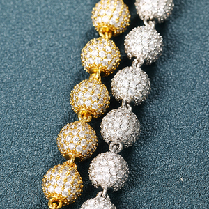Toplu toptan Hip Hop pirinç 10mm elmas 18k altın kaplama <span class=keywords><strong>Mrice</strong></span> kaplamalı zirkon boncuk kolye kadın erkek takı - Product Image 3