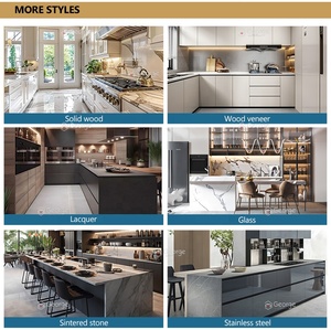 Meubles <span class=keywords><strong>de</strong></span> cuisine modernes sur mesure, design intégré intelligent, plan <span class=keywords><strong>de</strong></span> travail en marbre, armoires <span class=keywords><strong>de</strong></span> cuisine en bois durables avec îlot <span class=keywords><strong>de</strong></span> rangement - Product Image 2