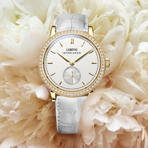 Montre-bracelet mécanique LOBINNI pour femme, étanche, avec calendrier et date automatique, cadran en cuir orné de diamants, idéale pour le quotidien et la maison - Product Image 6