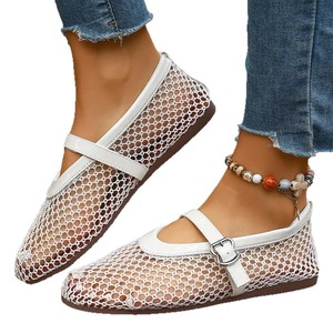 Scarpe Basse da Donna Comode con Punta Chiusa, Design a Rete, Taglie Forti, Suola Morbida, Traspiranti, in Mesh, Estive, Scavate, Stile Mary Jane - Product Image 3