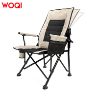 WOQI mobilier d'extérieur moderne inclinable fer pliant pêche Camping chaise porte-gobelet dossier réglable pour les voyages à la plage
