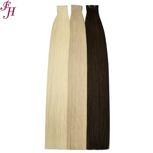 FH Factory Supply Double Drawn Virgin Hair Extensions Weft Flat <b>Thin</b> Straight European Weft Human Hair 100 Grams Wholesale - Product Image 2