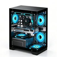 Boîtier PC haut de gamme avec ventilateurs, châssis PC gaming compatible M-ATX ITX, refroidissement liquide 360 mm, 7 emplacements pour ventilateurs, 1 SSD, 1 HDD, accessoire pour PC.