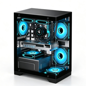 Boîtier PC haut de gamme avec ventilateurs, châssis PC gaming compatible <span class=keywords><strong>M</strong></span>-ATX ITX, refroidissement liquide 360 mm, 7 emplacements pour ventilateurs, 1 SSD, 1 HDD, accessoire pour PC. - Product Image 3