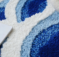 Maßgefertigter Tufting-Teppich Meereswellen-Teppich Dekorativer Moderner Abstrakter Designer-Teppich nach Maß 3D-Plüsch-Effekt Teppich