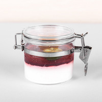Vente en gros de pots alimentaires hermétiques en plastique PS de 220 ml, pots pour herbes médicinales, coupes à fruits, coupes à dessert jetables transparentes avec couvercle