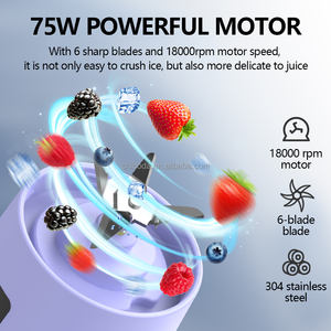 Mini-mixeur électrique portable rapide 18000 tr/min pour fruits, rechargeable par USB, compatible voiture, vente en gros directe usine Chine - Product Image 3