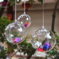 8/9/10cm 20cm PS Transparente Weihnachts-Dekorationskugeln, Öffenbare Plastik-Hängeornamente für den Weihnachtsbaum
