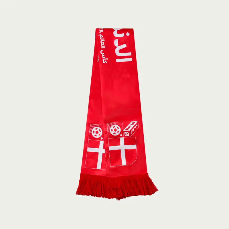 Jacquard Woven Acrylic Souvenir Embroidered Hand Waving Woven Sports Soccer Team Knit Scarf