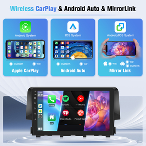 9 inch HD màn hình cảm ứng đơn vị đầu xe Đài phát thanh xe MP3 Player với Carplay và <span class=keywords><strong>Android</strong></span> tự động cho Honda Civic 2016-2021 - Product Image 3