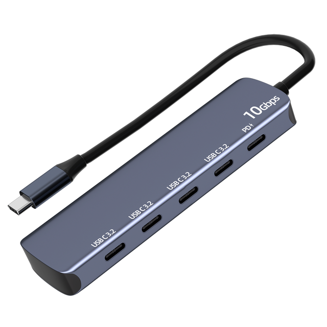 100W Fast Charging Aluminium USB-C 5-Port 10Gbps Gen 2+PD for 5 in 1 USB 3.2 HUB Adapter Laptop Docking Station in Stock