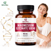 Qbioflex Factory Direct Oem Magnesium Glycinate 500mg 60 Capsules pour le sommeil, le soutien immunitaire, complément alimentaire