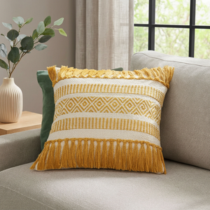 Housse de coussin et taie d'oreiller carrée tissée à la main, style bohème, 45x45 cm, en coton biologique, pour la maison et l'hôtel - Product Image 3