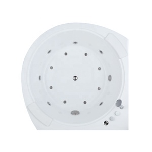 Baignoire intérieure moderne Jakuzzi en acrylique Baignoire d'hydromassage en fibre de verre Double Whirlpool Jaccuzi Spa Baignoire avec lumière LED - Product Image 5