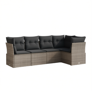 Large Grey PE <b>Rattan</b> Garden <b>Sofa</b> Set Outdoor Furniture 6 Seater UV Resistant Contemporary Design - Product Image 1
