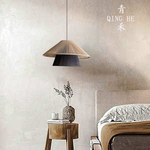 Lampe suspendue Qing He Wabi Sabi E27, lampe à économie d'énergie, forme ronde, pour chambre à coucher, salon, décoration de la maison - Product Image 1